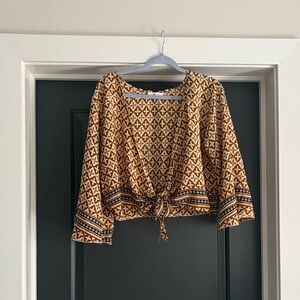 Geometric Patterned Women's Blouse